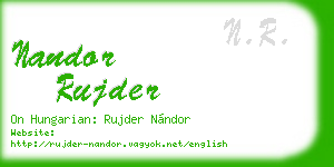 nandor rujder business card